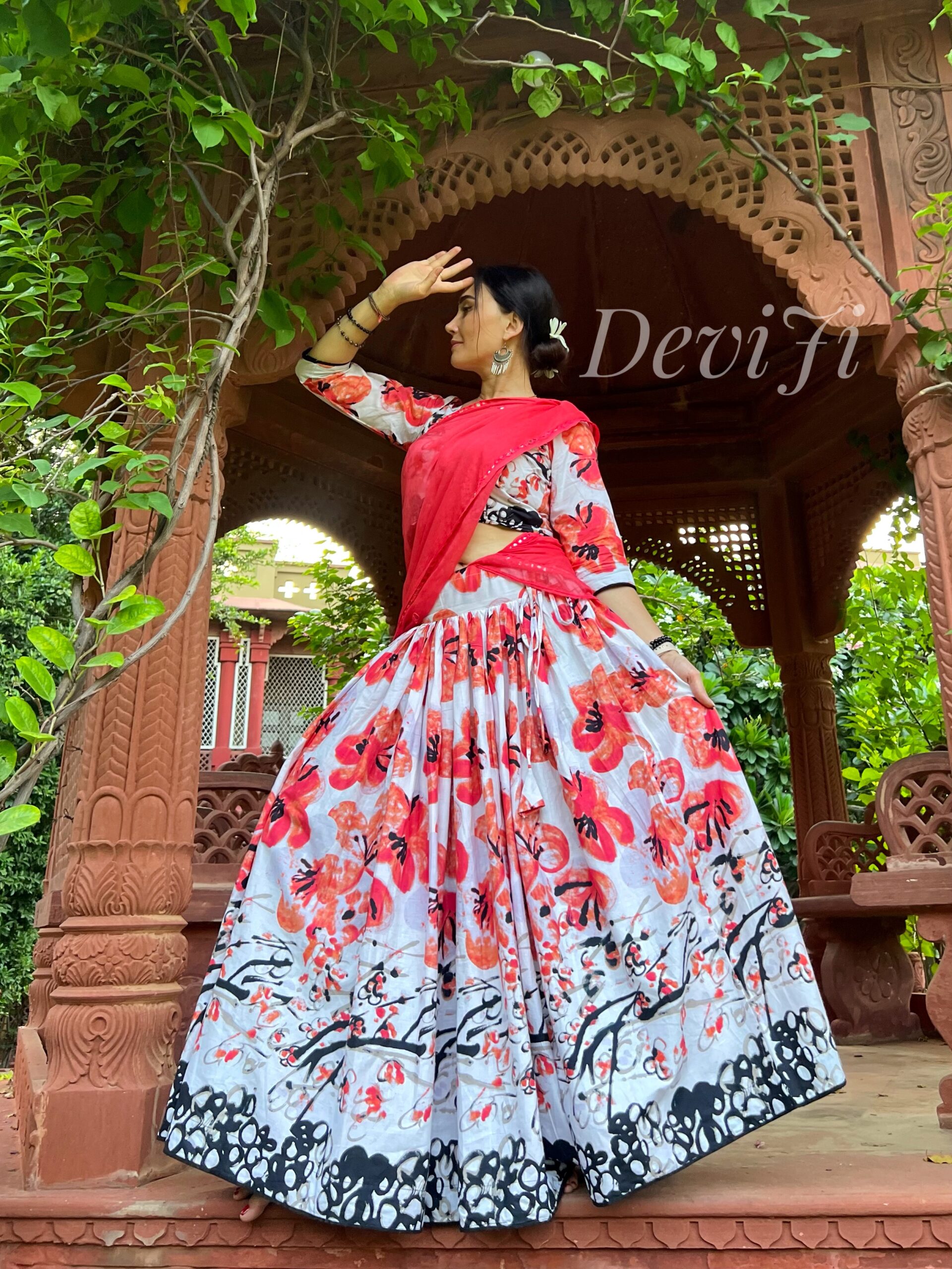 Gul Bahar Gopi Dress — Floral Grace in Bloom
