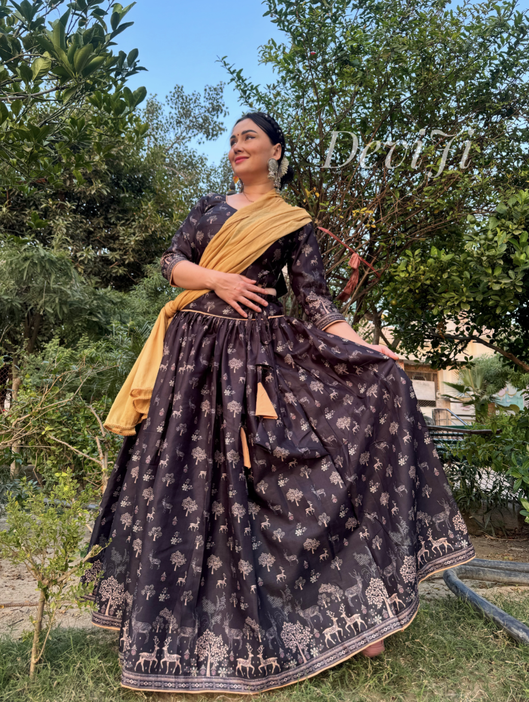 Shyam Vriksha Gopi Dress — Quiet Grace of Vrindavan